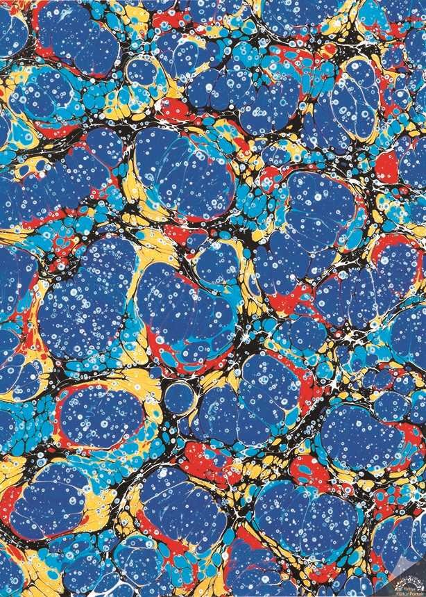 Marbled artwork in pink, blue and pastel tones